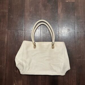 Cole Haan Benson Large Hobo Shoulder Bag White Leather Y2K Purse